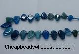 CTD2597 Top drilled 15*20mm - 25*35mm faceted freeform agate beads