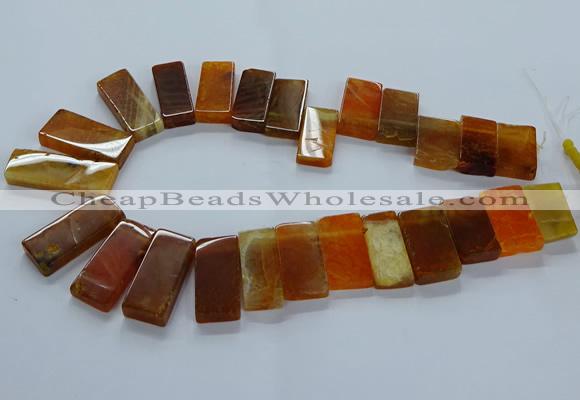 CTD2608 Top drilled 14*27mm - 16*42mm rectangle agate beads