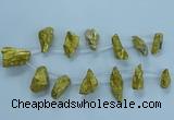 CTD2635 Top drilled 10*25mm - 20*45mm nuggets plated druzy quartz beads