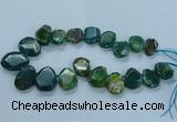 CTD2645 Top drilled 20*25mm - 30*40mm faceted freeform agate beads