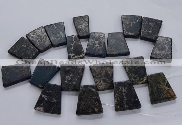 CTD2657 Top drilled 25*35mm - 30*40mm trapezoid sea sediment jasper beads