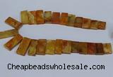 CTD2665 Top drilled 14*27mm - 16*42mm rectangle agate jasper beads