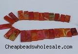 CTD2666 Top drilled 14*27mm - 16*42mm rectangle agate jasper beads