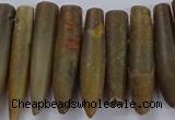 CTD2676 Top drilled 8*30mm - 12*50mm bullet agate fossil beads