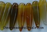 CTD2683 Top drilled 8*25mm - 10*50mm bullet agate gemstone beads