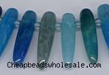 CTD2727 Top drilled 8*35mm bullet agate gemstone beads wholesale