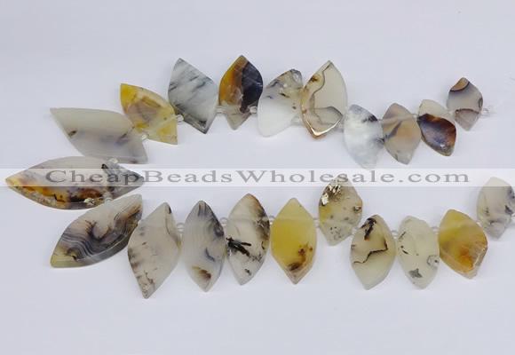 CTD2735 Top drilled 15*30mm - 25*50mm marquise montana agate beads