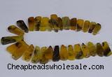 CTD2740 Top drilled 15*35mm - 18*40mm freeform agate beads