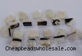 CTD2762 Top drilled 22*25mm - 25*35mm freeform druzy agate beads