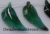 CTD2776 Top drilled 20*45mm - 25*55mm carved leaf agate beads