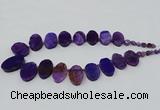 CTD2782 Top drilled 15*25mm - 25*40mm oval agate gemstone beads