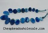 CTD2784 Top drilled 15*25mm - 25*40mm oval agate gemstone beads