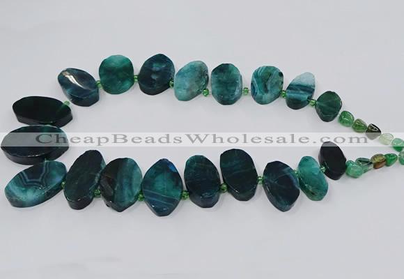 CTD2785 Top drilled 15*25mm - 25*40mm oval agate gemstone beads