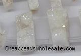 CTD2840 Top drilled 15*20mm - 18*40mm freeform plated druzy agate beads