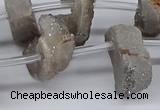 CTD2841 Top drilled 15*20mm - 18*40mm freeform plated druzy agate beads