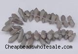 CTD2851 Top drilled 10*20mm - 15*50mm sticks plated quartz beads