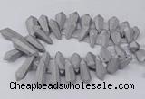 CTD2862 Top drilled 15*20mm - 22*50mm sticks plated quartz beads