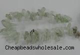 CTD2886 Top drilled 12*20mm - 15*35mm sticks green quartz beads