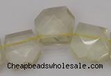 CTD310 Top drilled 15*18mm - 18*20mm faceted freeform lemon quartz beads