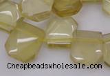 CTD312 Top drilled 15*18mm - 18*20mm faceted freeform lemon quartz beads