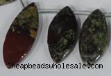 CTD33 Top drilled 10*24mm – 17*40mm marquise dragon blood jasper beads