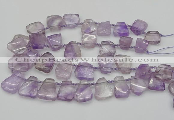 CTD336 Top drilled 15*20mm - 25*30mm freeform amethyst beads