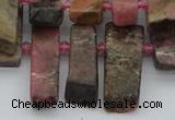 CTD3502 Top drilled 10*25mm - 10*45mm sticks rhodochrosite beads