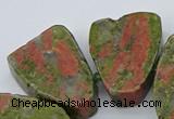 CTD3505 Top drilled 15*20mm - 25*30mm freeform unakite beads