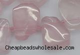 CTD3533 Top drilled 15*20mm - 25*30mm freeform rose quartz beads