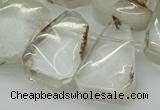 CTD3534 Top drilled 15*20mm - 25*30mm freeform green phantom quartz beads