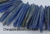 CTD3585 Top drilled 2*15mm - 5*40mm sticks blue kyanite beads