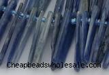 CTD3595 Top drilled 2*15mm - 5*40mm sticks blue kyanite beads