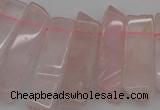 CTD361 Top drilled 10*28mm - 10*50mm wand rose quartz beads