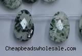 CTD3618 Top drilled 13*22mm briolette moss agate gemstone beads