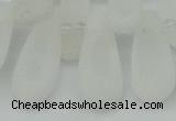 CTD3645 Top drilled 10*20mm - 15*45mm freeform matte white crystal beads