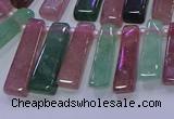 CTD3691 Top drilled 6*16mm - 8*40mm sticks mixed strawberry quartz beads