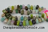 CTD3700 Top drilled 10*15mm - 15*25mm faceted nuggets mixed gemstone beads