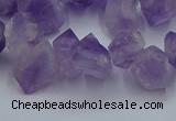 CTD3705 Top drilled 5*8mm - 15*20mm faceted nuggets amethyst beads