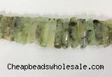 CTD3725 Top drilled 8*20mm - 10*50mm sticks green rutilated quartz  beads