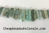 CTD3735 Top drilled 8*20mm - 10*50mm sticks amazonite gemstone beads