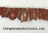 CTD3737 Top drilled 8*20mm - 10*50mm sticks red jasper beads