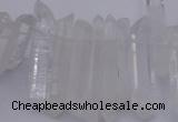 CTD375 Top drilled 6*25mm - 8*35mm sticks white crystal beads