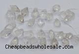 CTD3750 Top drilled 15*20mm - 25*30mm faceted nuggets white crystal beads