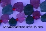 CTD3854 Top drilled 8*10mm - 10*12mm freeform mixed strawberry quartz beads