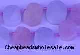 CTD3892 Top drilled 12*16mm - 13*17mm freeform morganite beads