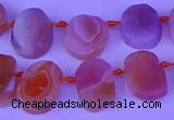 CTD3893 Top drilled 12*16mm - 13*18mm freeform red Botswana agate beads