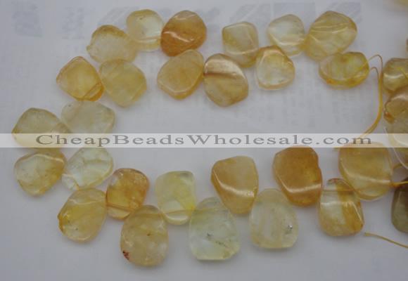 CTD391 Top drilled 20*25mm - 22*30mm freeform citrine beads