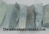 CTD394 Top drilled 8*18mm - 10*50mm wand aquamarine beads