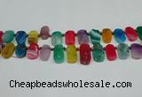 CTD4009 Top drilled 14*22mm - 22*42mm freeform agate gemstone beads