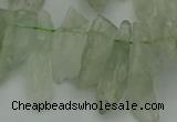 CTD412 Top drilled 8*25mm - 12*40mm nuggets green quartz beads